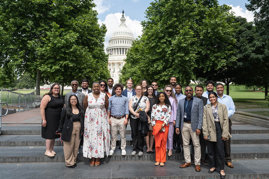 Students enrolled in the 2024 Business & Society course "Artificial Intelligence'' visit Capitol Hill with professor Thomas Debass