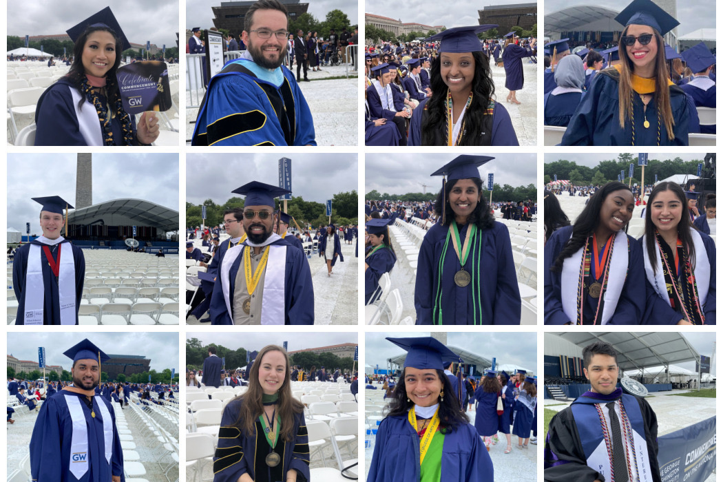 3x4 grid of images of 2024 graduates in their regalia