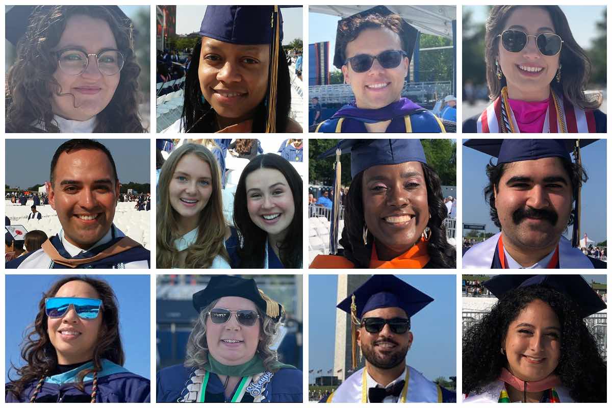 Collage of different 2023 graduates in their graduation caps and gowns