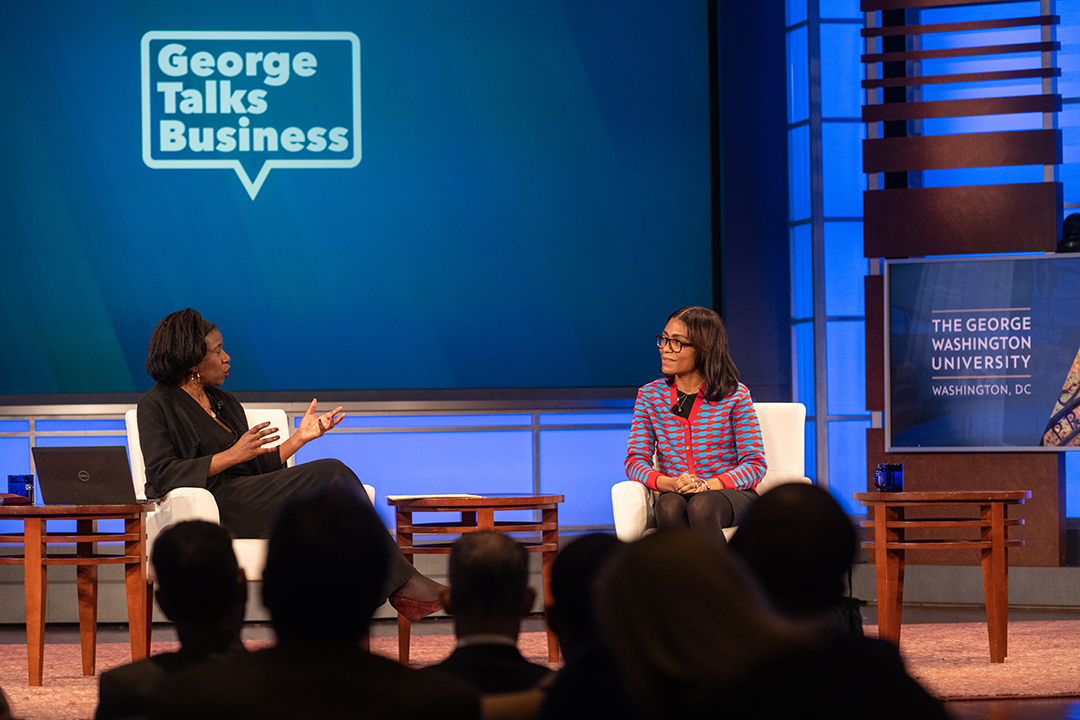 George Talks Business welcomed Sharifa A. Anderson, senior vice president and the first chief diversity and inclusion officer of the Federal National Mortgage Association (Fannie Mae). Now one of the largest entities in the United States, Fannie Mae was created by Congress to provide stability and liquidity for the nation’s mortgage market. (February 2024, Jack Morton Auditorium.)