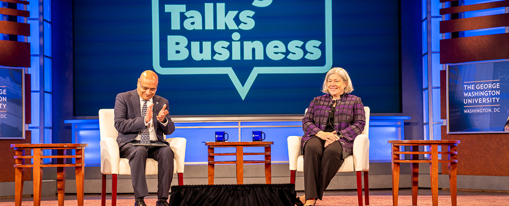 George Talks Business with President Granberg