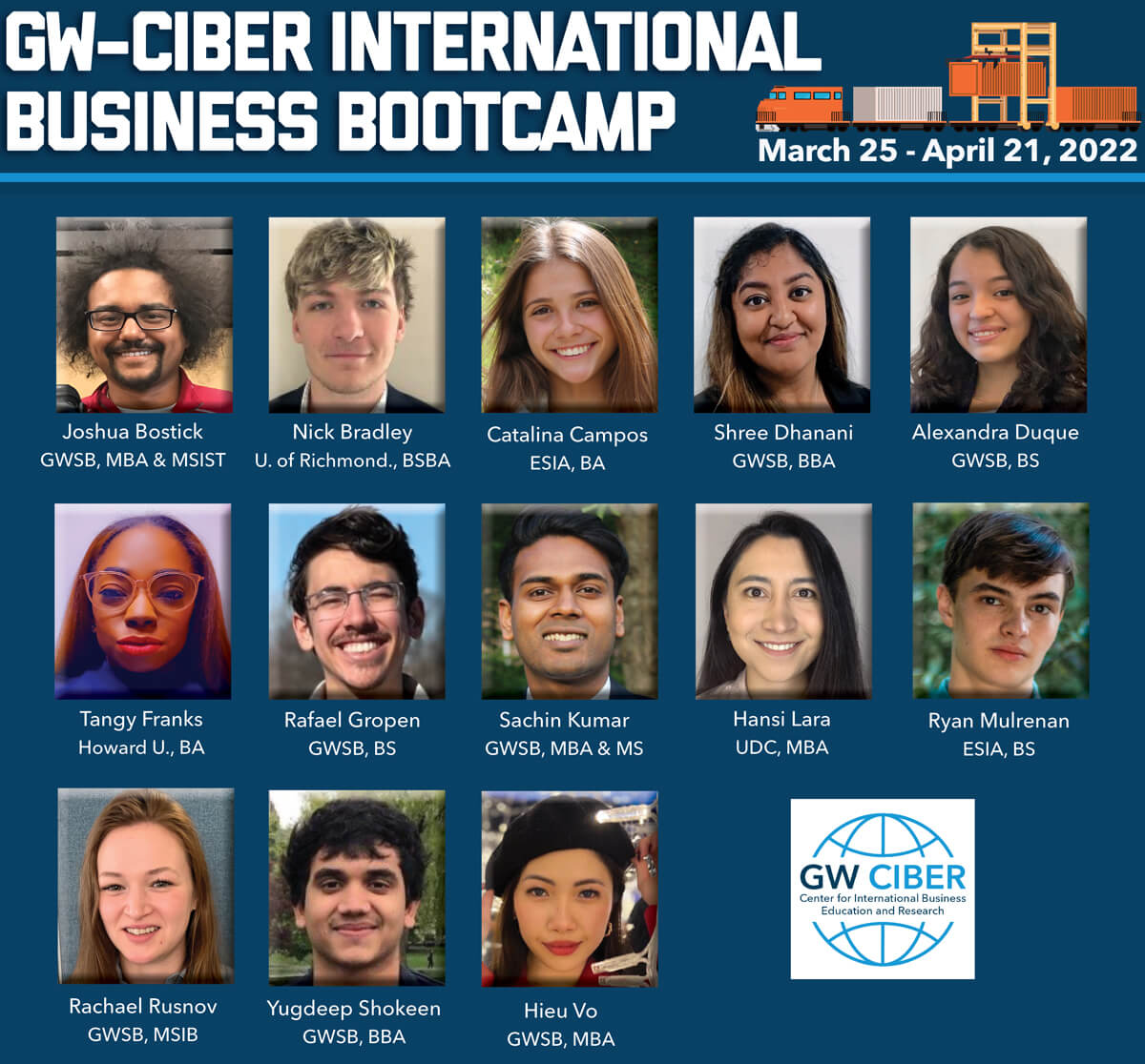 GW Ciber International Business Bootcamp Attendees 2022