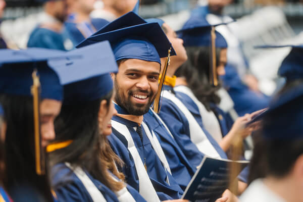 close up of GWSB graduate at commencement