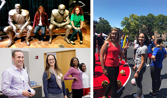 photo collage of Sports Philanthropy Certificate students at various events