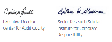 Executive director and senior research scholar signatures