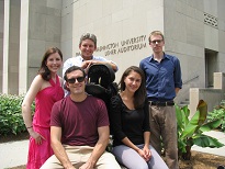 Students posing with the GW Hippo on the Foggy Bottom Campus