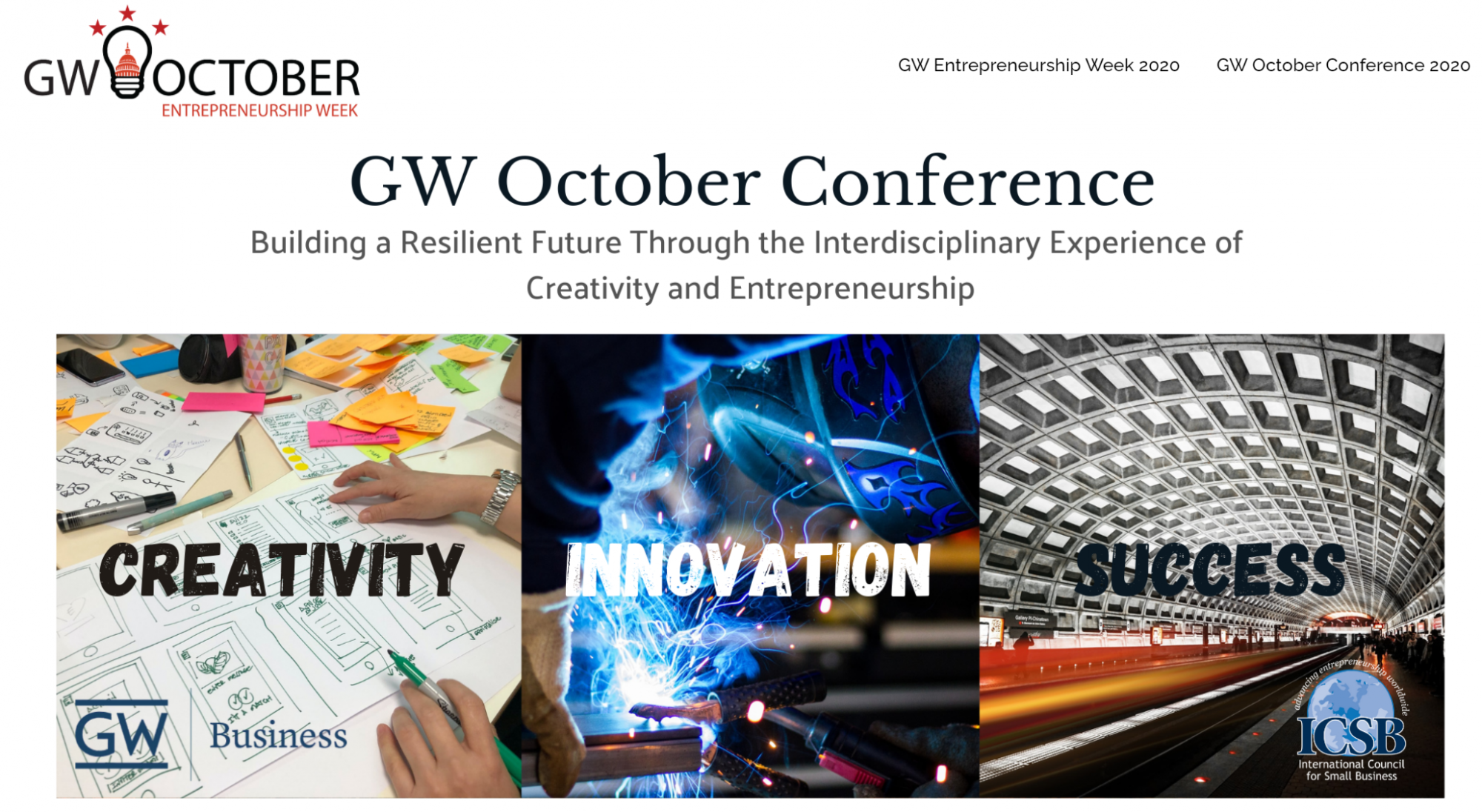 GW October 2020 Creativity & Innovation conference flyer