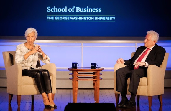 photo - George Talks Business on May 2, 2019 with Christine Lagarde, managing director of the International Monetary Fund (IMF)