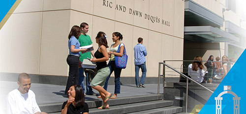 photo - students outside Duquès Hall