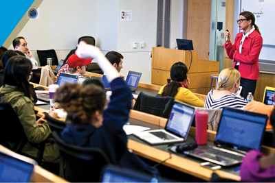 undergraduate students in a classroom at the School of Business