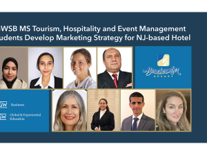 composite photo of GW School of Business MS in Tourism, Hospitality & Event Management students and professors