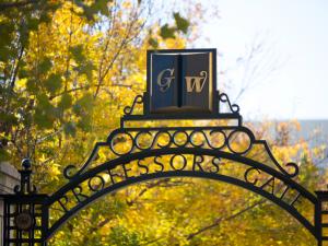 The Professors Gate on the campus of George Washington University.