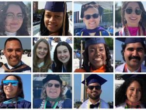Collage of different 2023 graduates in their graduation caps and gowns