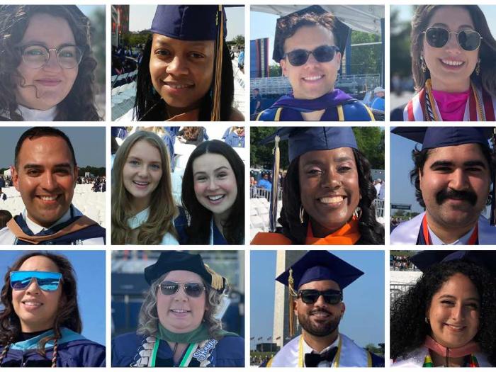 Collage of different 2023 graduates in their graduation caps and gowns