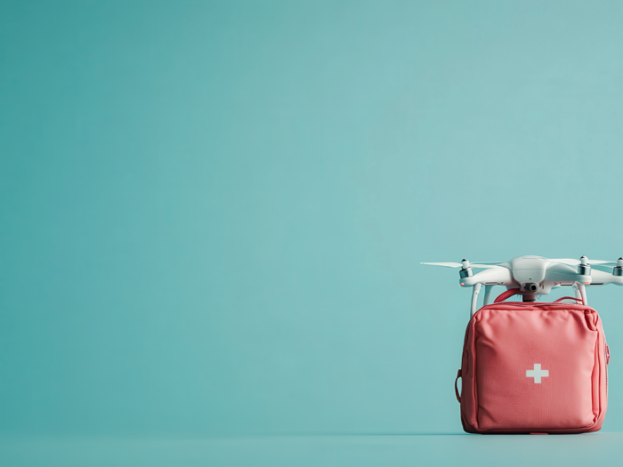 medical bag attached to drone