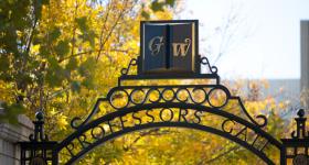 The Professors Gate on the campus of George Washington University.