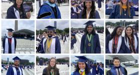 3x4 grid of images of 2024 graduates in their regalia