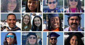 Collage of different 2023 graduates in their graduation caps and gowns